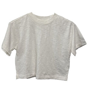 GAP Teen Tee Off White Organic Cotton Cropped T-Shirt Girls Size M (8)